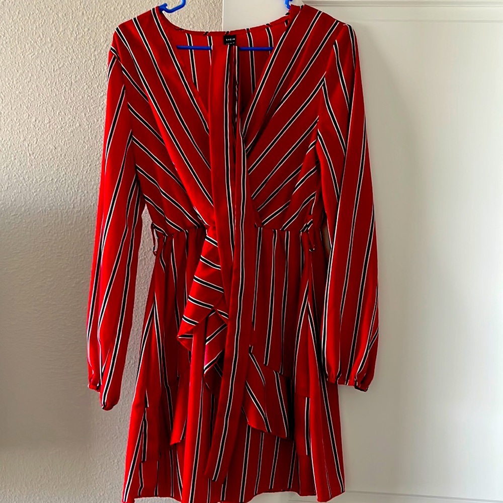 Dress knee high with black n white stripe